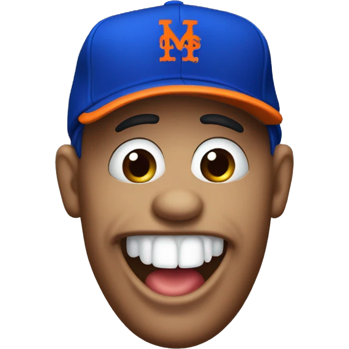 Grimace wearing Mets hat emoji