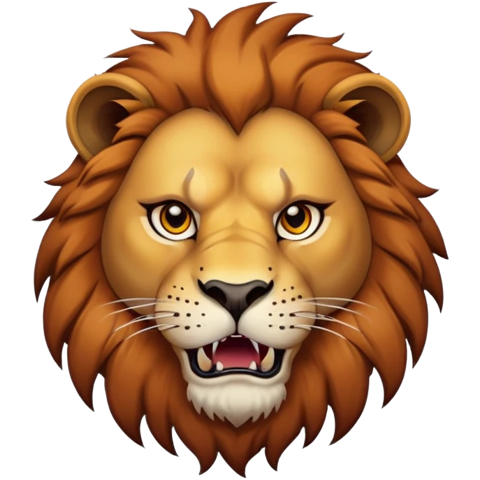 nasty lion looking sideways with mean fierce expression emoji