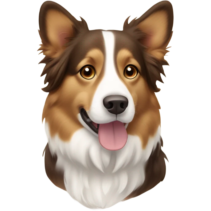 Corgi mix border collie brown long hair emoji