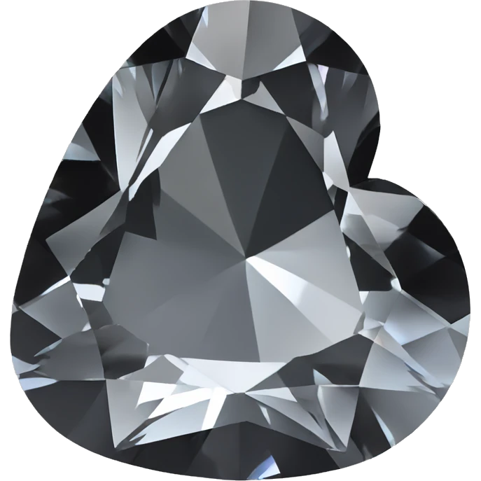 Heart shaped 56-carat black diamond emoji