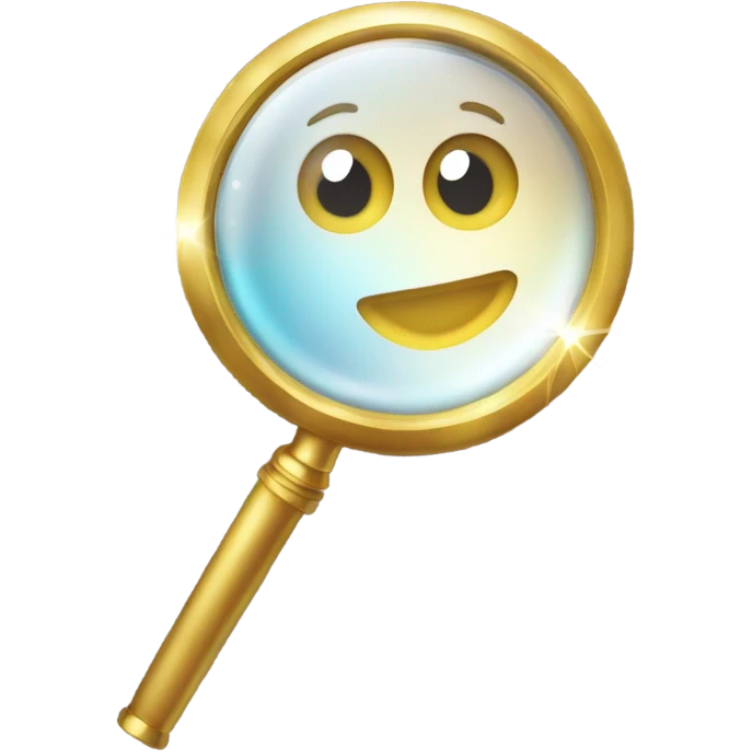 magnifying glass and sparkles emoji