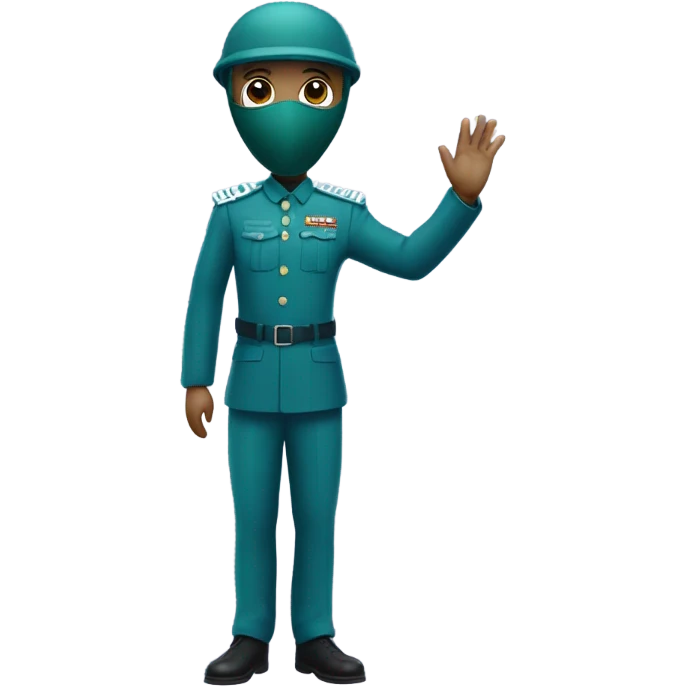a squid game guard putting his arms over his head emoji