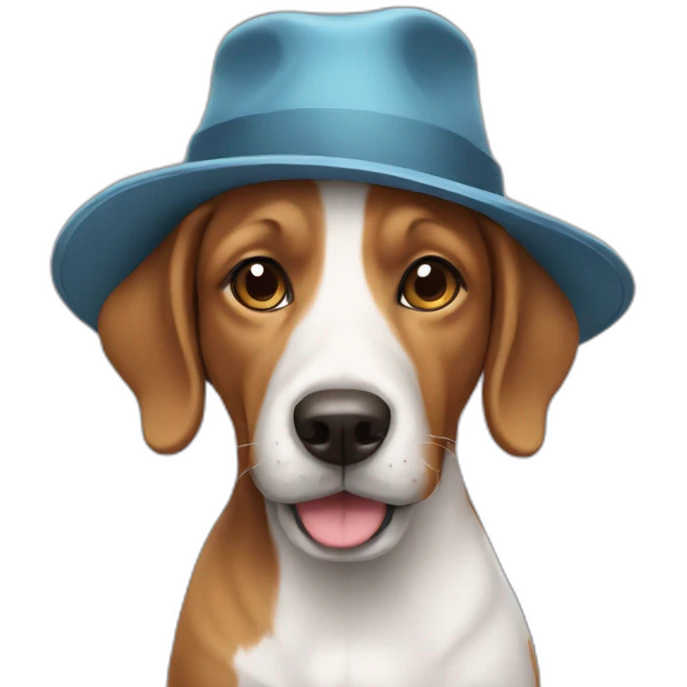 Dog with a hat emoji