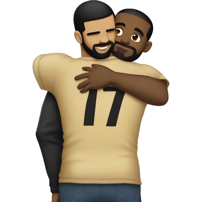 Drake hugging the number 17 emoji