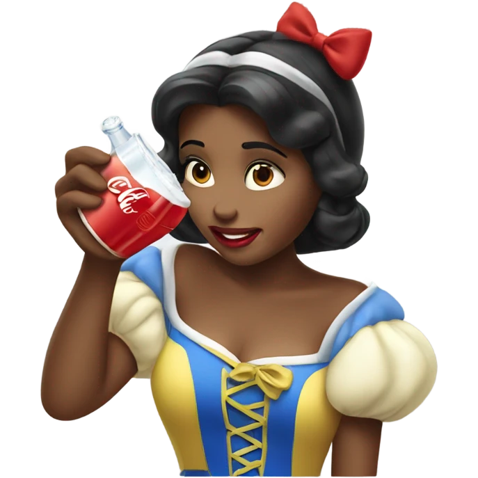 Snow White drinking Coca Cola  emoji