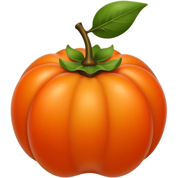 persimmon fruit smooth no parts on skin emoji