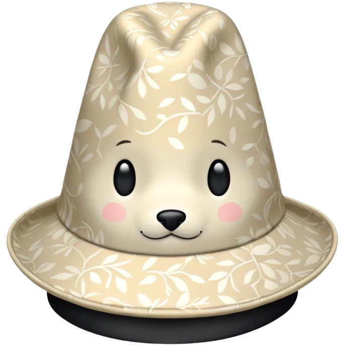 Chust style doppa hat with black base and white almond patterns emoji