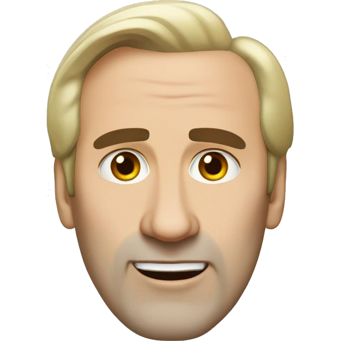 Nicholas Cage with white skin and botox and a white bob haircut emoji