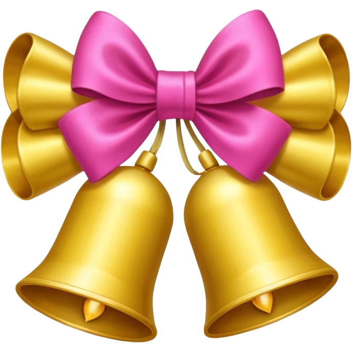 campanas navideñas con lazo rosado emoji