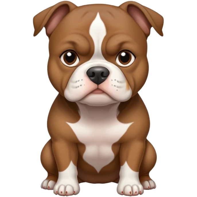 Dark brown american pocket bully emoji