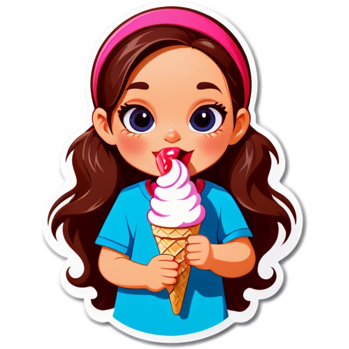 Val eating ice cream emoji