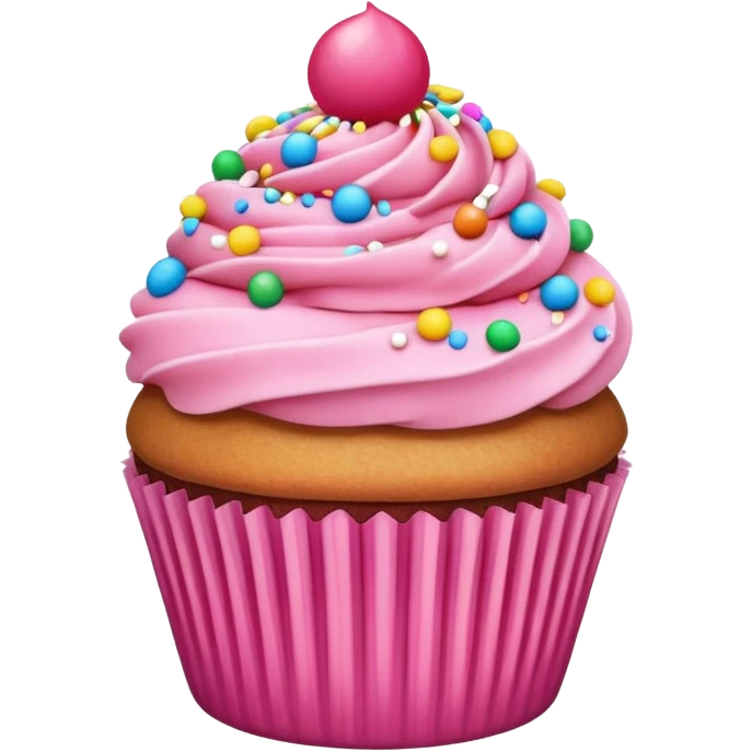 cupcake with pink icing and sprinkles emoji