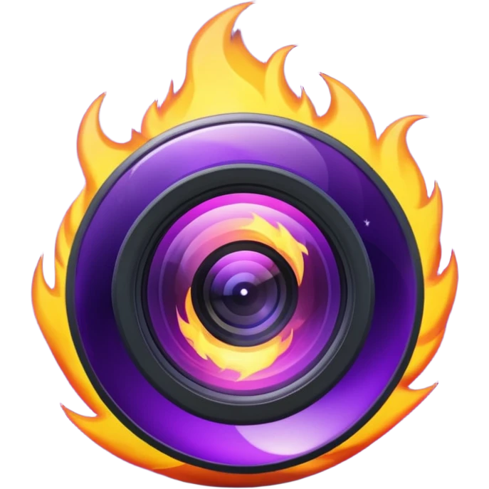 Glitter Fire Camera Purple emoji