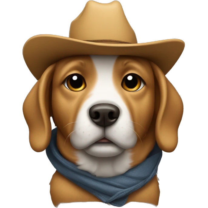 dog wearing cowboy hat and hoodie  emoji
