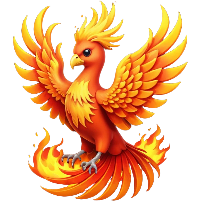 Pheonix bird with fire emoji emoji