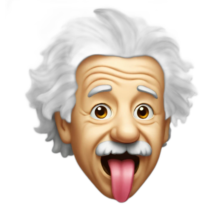 Albert Einstein tongue emoji