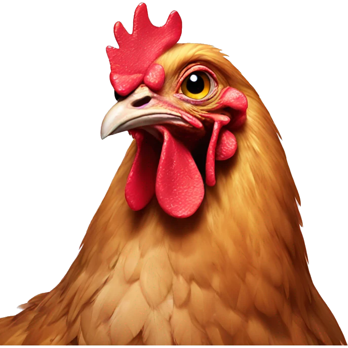 Chicken with makeup emoji