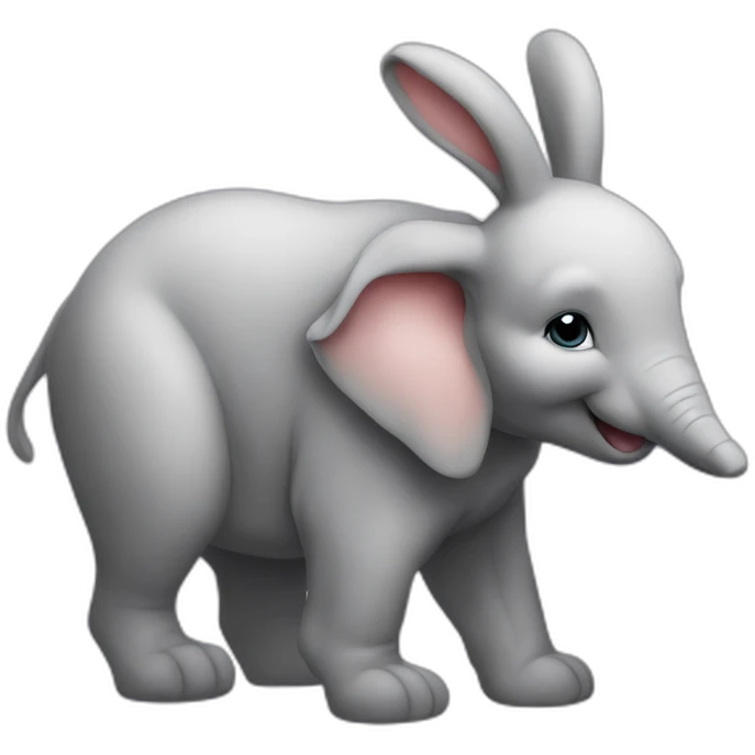 lapin sur un éléphant emoji