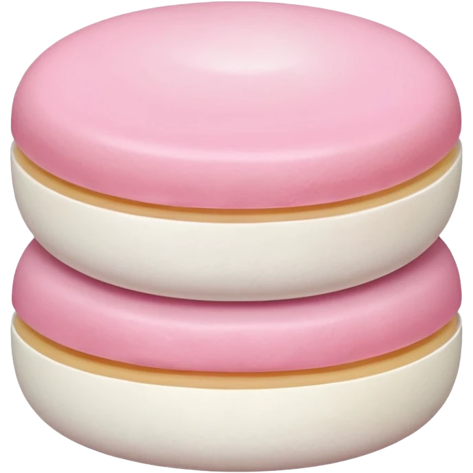 A soft round mochi cut in half, showing pink or red filling inside, white outer layer, smooth and pillowy texture, simple flat design, centered on transparent background. emoji