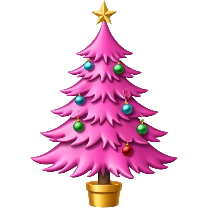 Pink Christmas tree emoji