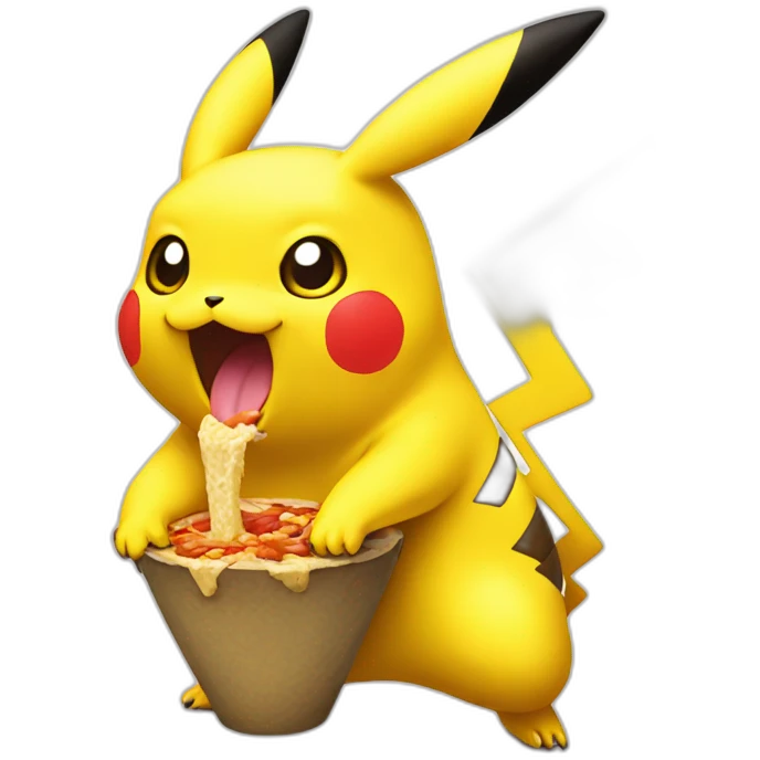 Pikachu eat a dragfeu emoji