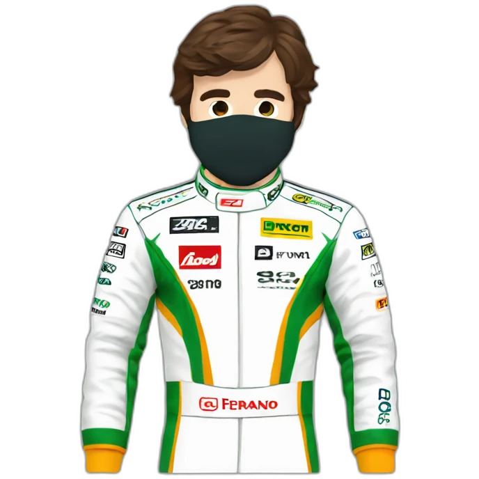 Fernando alonso f1 suit in green f1 car emoji