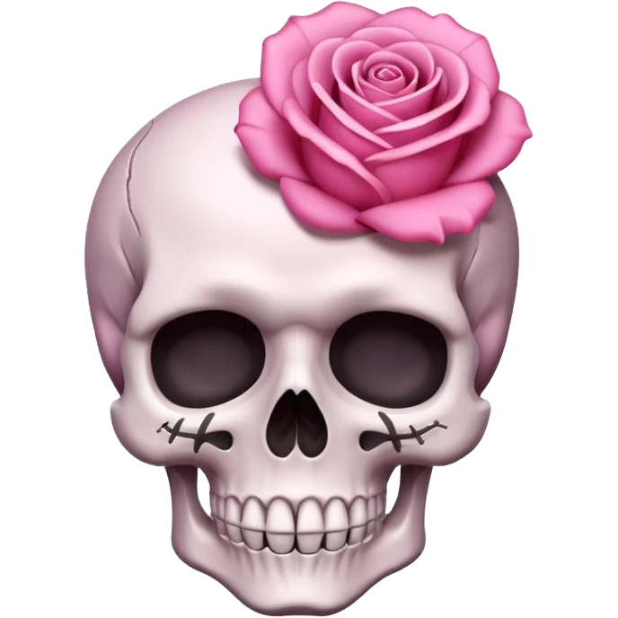 Смайлик розочки и черепа emoji