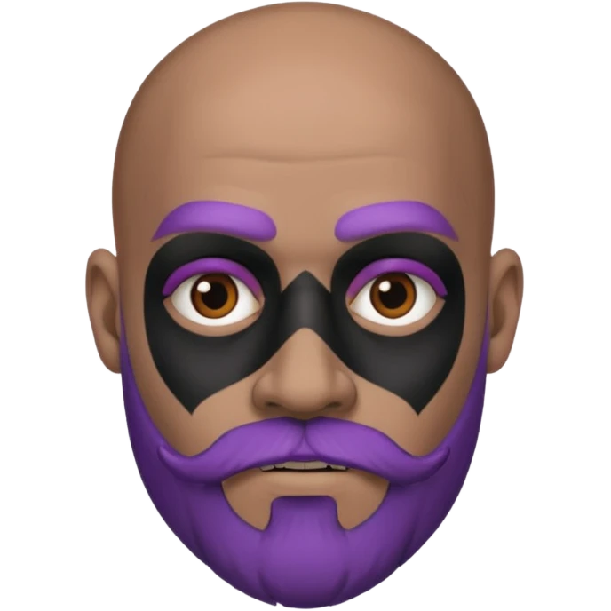 bald purple bearded man with black face tattoo emoji