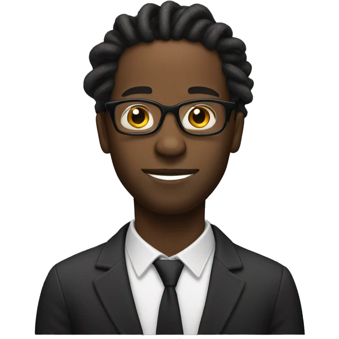 Black man with glasses and locs emoji