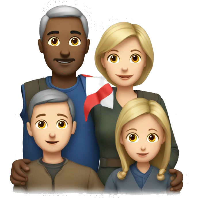 french-russian parents with two children emoji