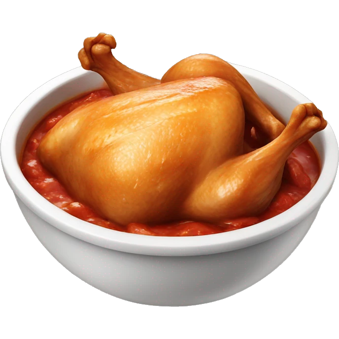 bowl of juicy saucy chicken emoji