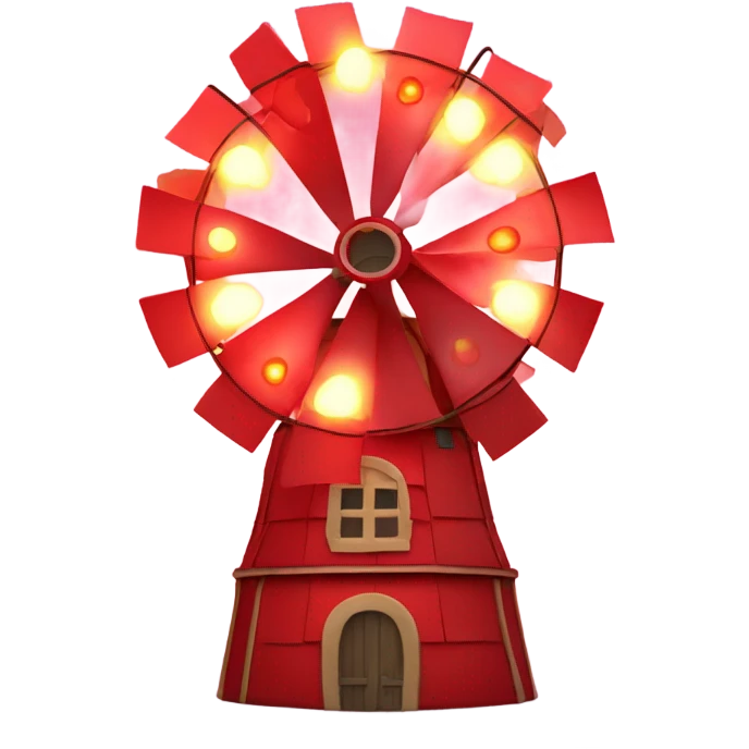 The moulin rouge cabaret in Paris. It’s a red 4-winged windmill with a red base and cabaret lights  emoji