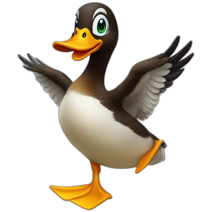 duck waving hand emoji