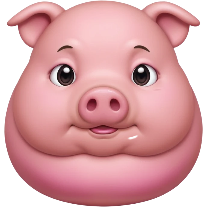 fat pig wearing swaet emoji