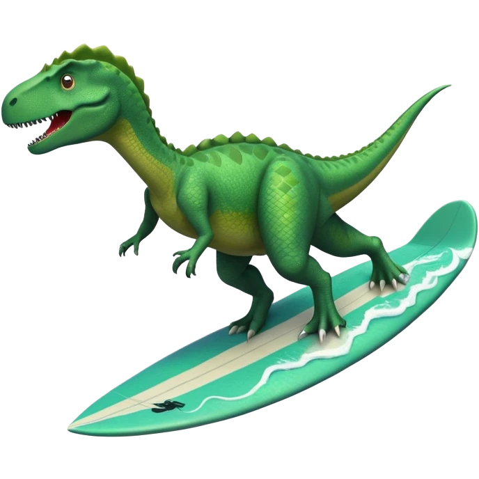 Dinosaur surfing emoji