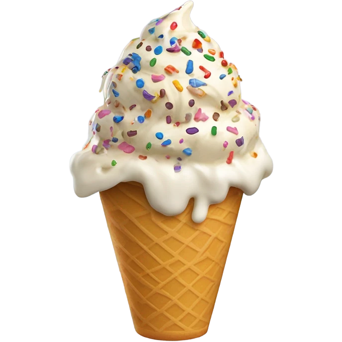 ice cream in a cup with sprinkles and toppings emoji