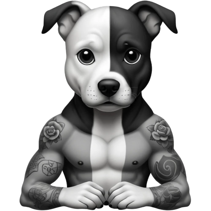 dog with lot of tattoos emoji