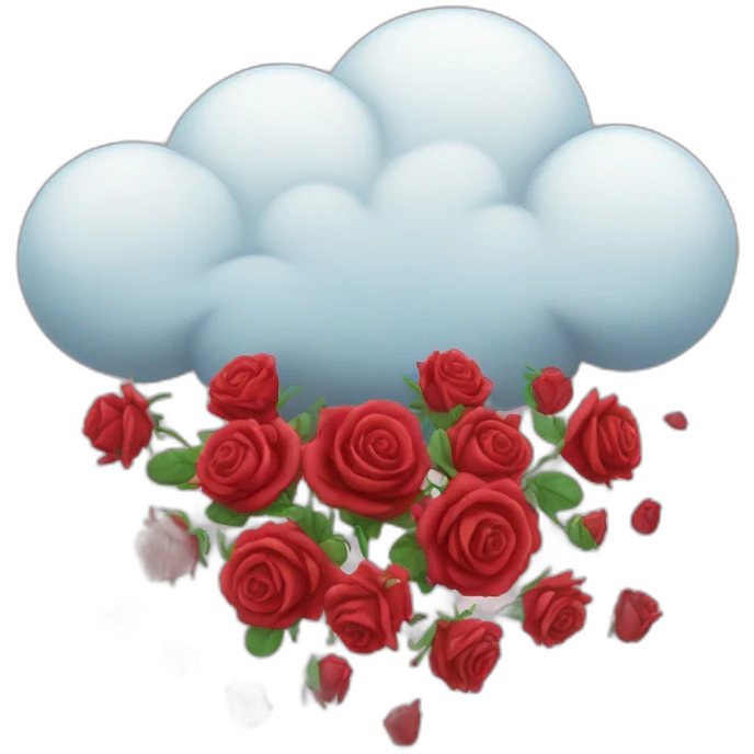 cloud raining roses emoji