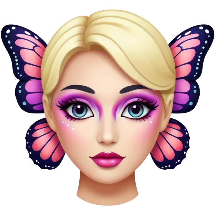 Butterfly with makeup on emoji