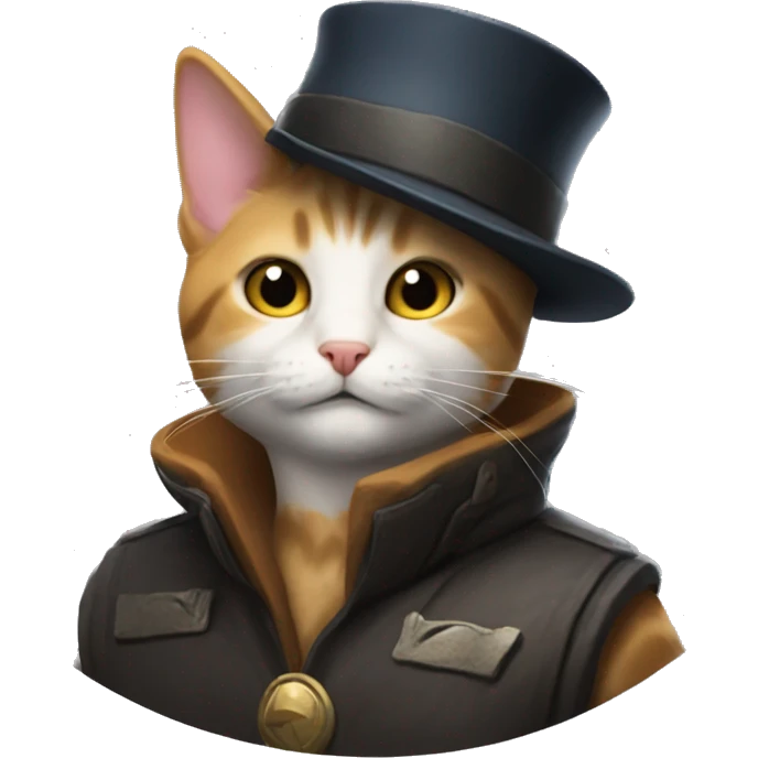 Cat with hat playing valorant emoji
