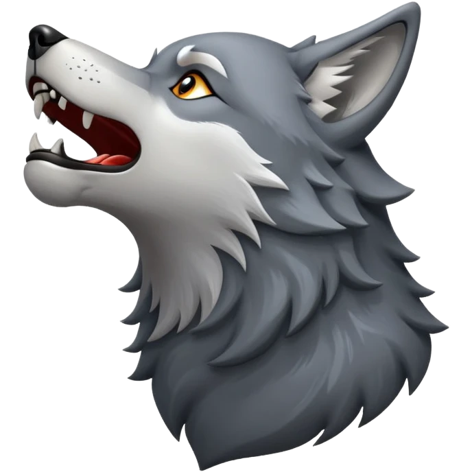 Wolf howling emoji