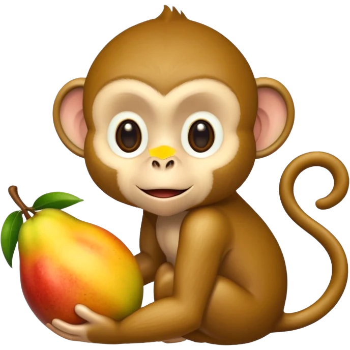 Monkey holding mango emoji