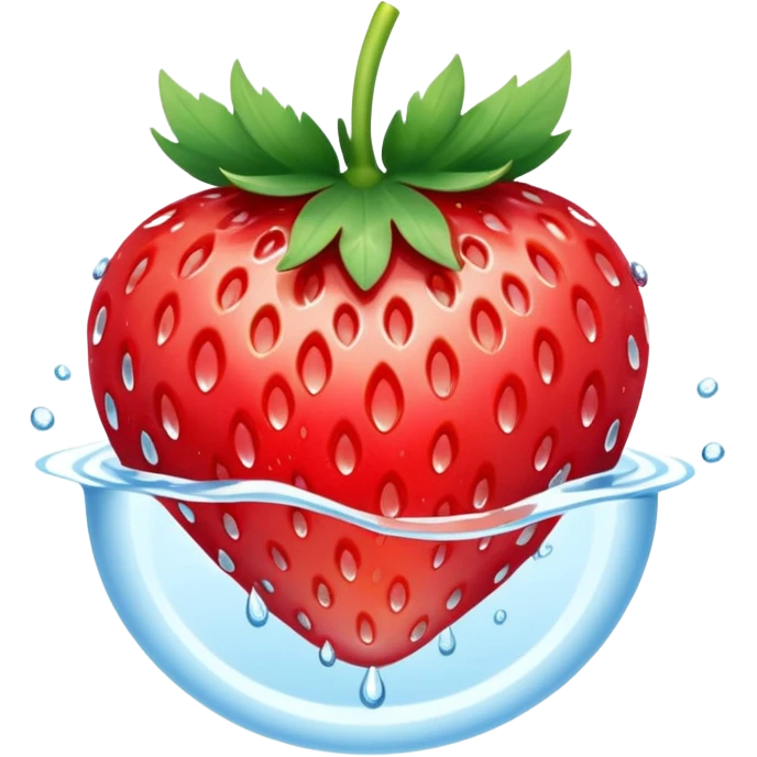 water with strawberry slice emoji
