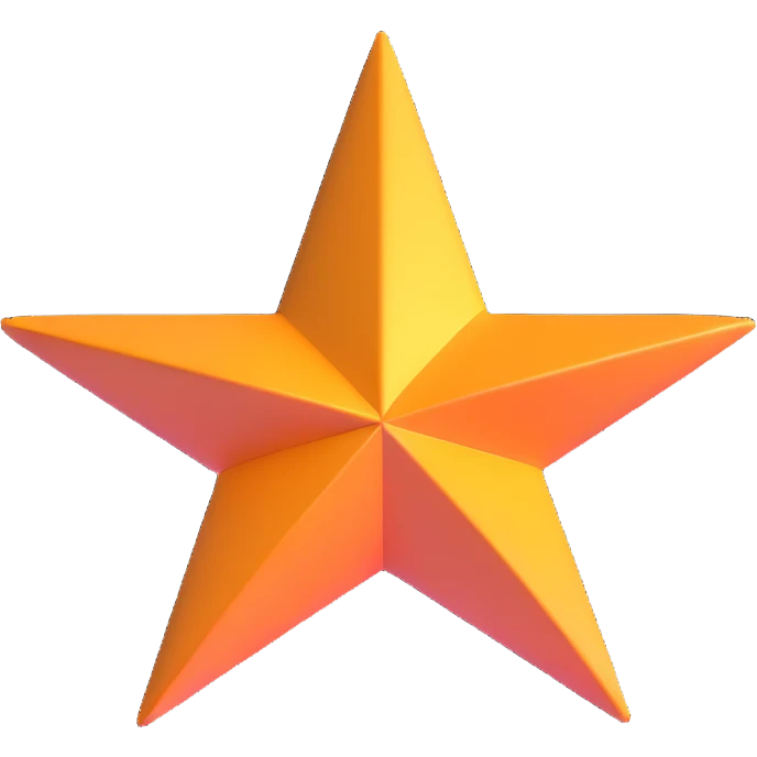 4-pointed star, three-dimensional, in a cartoon style, on a white background, bright colors, with a perspective composition, high saturation, prominent details, floating effect, lively atmosphere emoji
