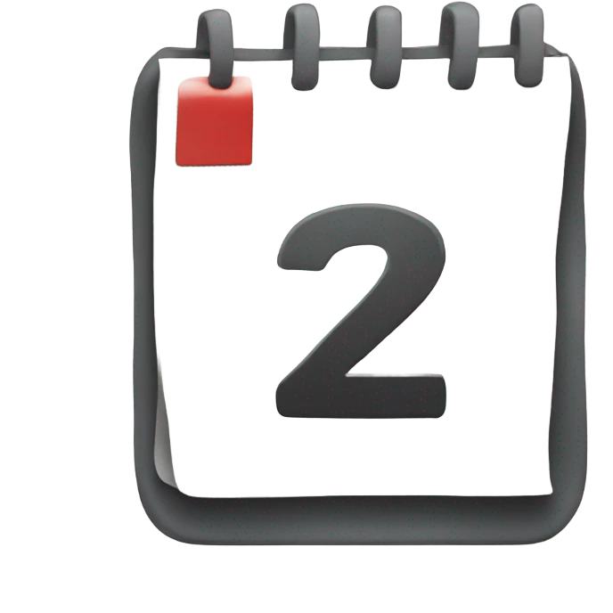 calendar with number 2 emoji