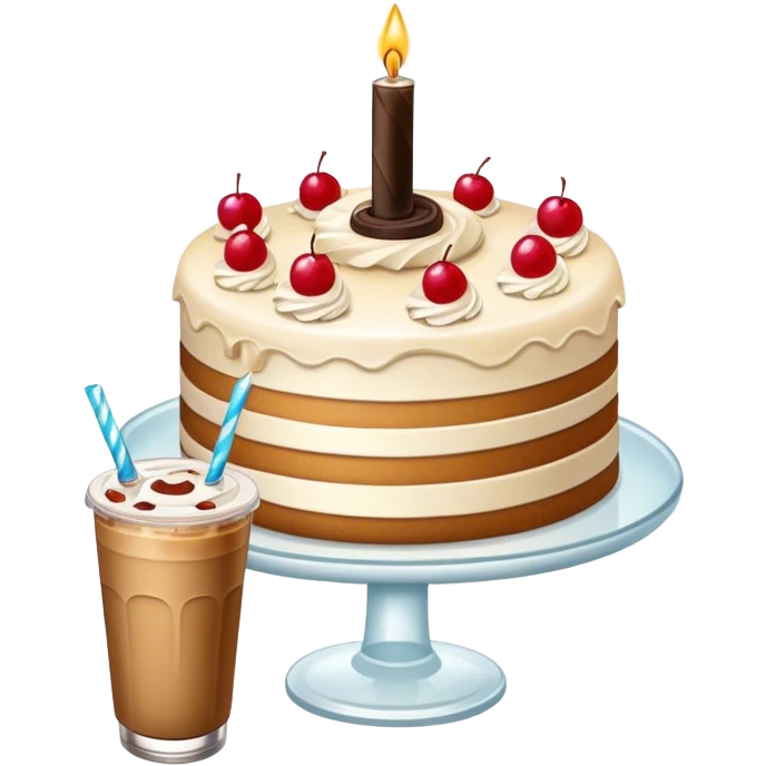 birthday cake iced coffee  emoji