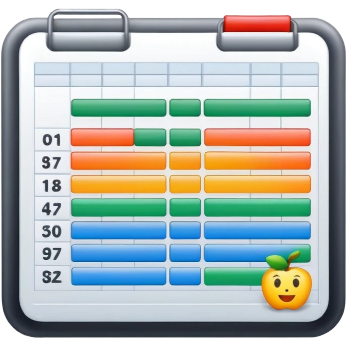 Spreadsheet with numbers emoji