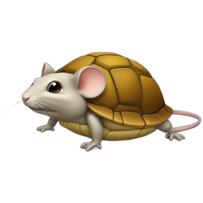 Une souris sur tortue emoji