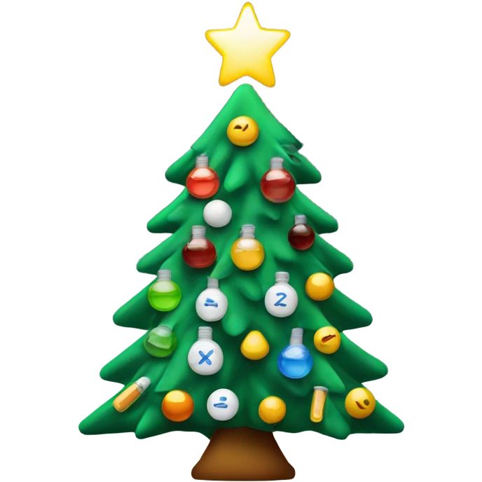 Xmas tree with medications and thermomètre instead of balls  emoji