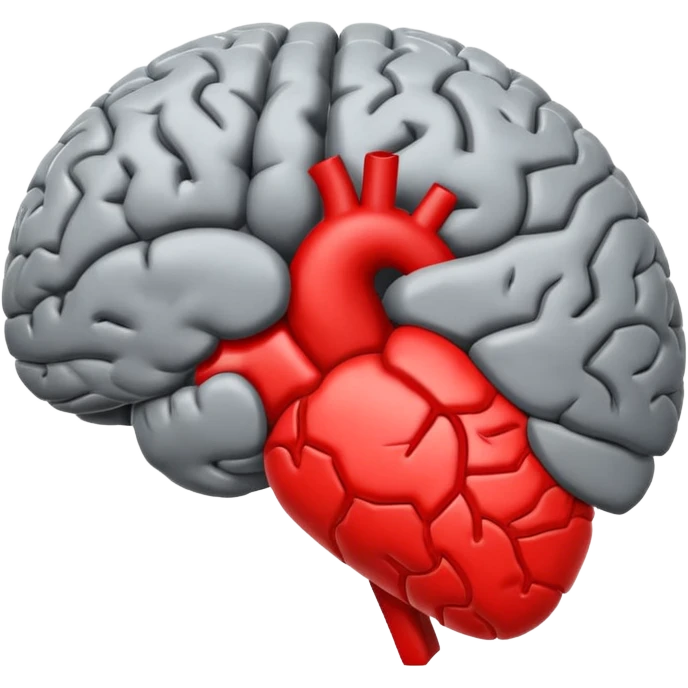 Brain and heart emoji